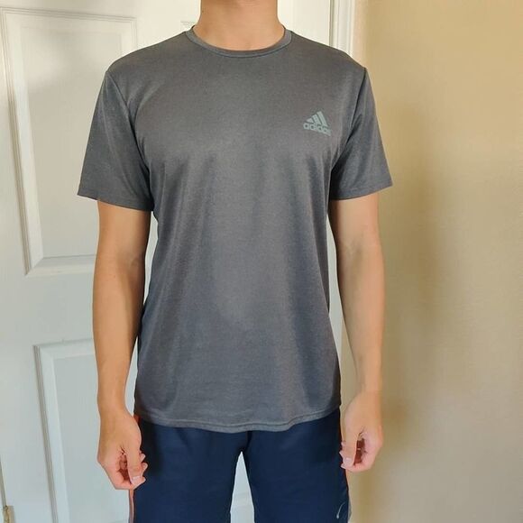 Adidas Climalite gray athletic shirt sz L - Picture 1 of 8